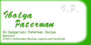 ibolya paterman business card